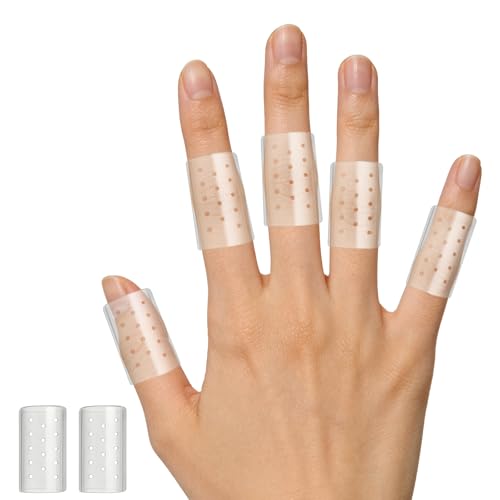 20 PCS Breathable Gel Finger Cots with Air Holes, Silicone Finger Covers Protection for Finger Tips, Finger Protectors Skin Picking Prevention Gloves for Cracked Hands & Hangnails. (Medium)