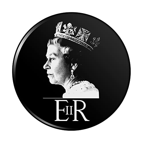 Queen Elizabeth II Silhouette Pinback Button Pin