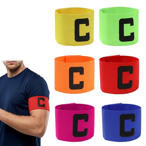 Kapitänsbinde Kinder Fussball 6 Stück bunte Kapitänsbinden für Jugendliche Elastische Armbinden mit Klettverschluss 33x7 cm Größe für Sportvereine und Training