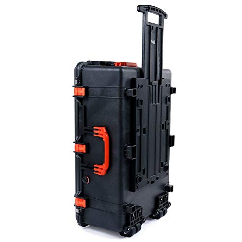 Black & Orange Pelican 1650 case with grey CVPKG dividers & mesh lid organizer.