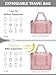 Expandable Travel Duffle Bag, Waterproof Weekender Overnight Bags for Women Men Hospital Bag for Women Labor Delivery Carry on Bag with Toiletry Bag for Travel Gym Airplanes(Pink, X-Large)