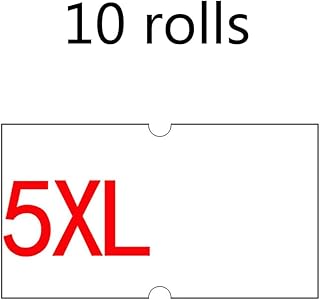 10 Rollos Etiquetas Recarga Etiquetas 22mm X 12mm Para Pistola Color Con Líneas Rojas Dobles Amarillo Rojo Y