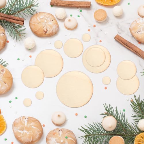 450 Pieces Unfinished Wood Circles for Crafts, 5 Size Wood Rounds Wooden Disc Circles Blank Natural Wood for DIY Painting Carving Art Craft - Thumbnail 5