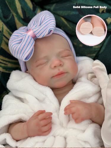 Muñeca bebé silicona realista 45 cm boca abierta miniatura 5
