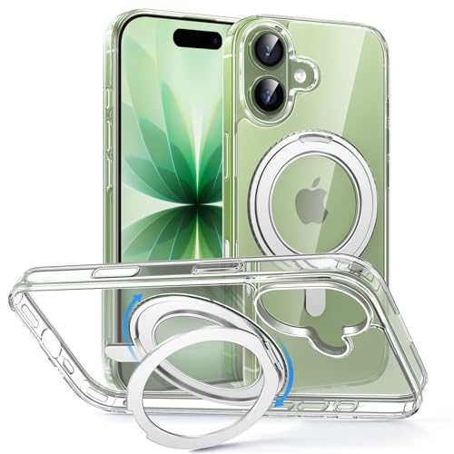 MAGIC JOHN �Ή� iPhone 17�p �P�[�X �n�[�h �N���A �����ߗ� �ω��� �J�����R���g���[���ɑΉ� �X�^���h�t�� 360°��] MagSafe�Ή�