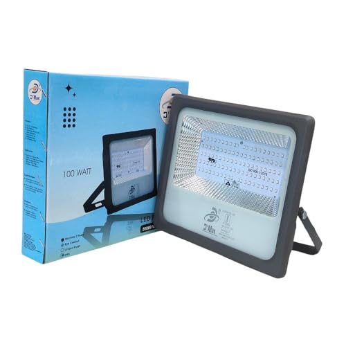Image of D'Mak 100 Watt LED Flood Light Grey Body Down Chock Waterproof IP65 for Outdoor Purposes (1, Blue)