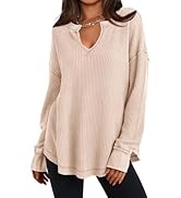 PRETTYGARDEN Womens Spring Fashion 2026 Waffle Knit Long Sleeve Tunic Tops for Women Loose Fit Dr...