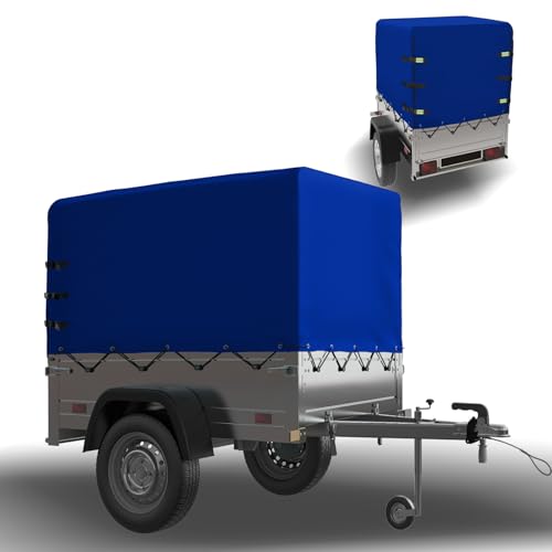 YALYAYA Bâche de remorque 210 x 114 x 110 cm, bord renforcé, imperméable, universelle pour remorques de voiture