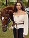 Corset Tops for Women Square Neck Long Sleeve Peasant Blouse Renaissance Shirt Beige L