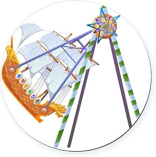 CafePress Amusement Park Ride 5.5" Round Car Magnet Magnetic Bumper Display