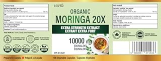 Herba 10,000MG Organic Moringa Capsules – 180 Count | Ultra Potent - 20:1 Extract | Made in Canada | Pure Moringa Capsules using Organic Moringa Powder