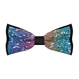 HLBSDM Regenbogen-Glitzer-Fliege mit goldenem Glitzer – Klassische, verstellbare, vorgebundene Herrenfliege – Ideal als Geschenk für Hochzeiten und Geschäftskunden