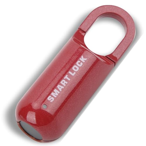 Cerradura de Huellas Dactilares, Candado sin Llave Recargable USB, Cerraduras de Gabinete Electrónicas Inteligentes con Capacidad de Huellas Dactilares de 10 Piezas, Seguridad (Rojo)