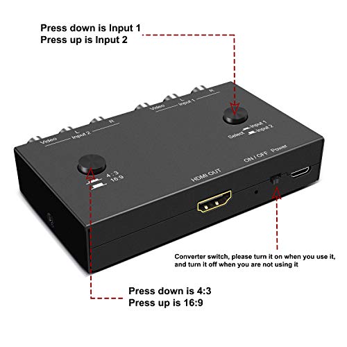 Buy RCA to HDMI Converter Dingsun AV to HDMI Adapter, 3RCA/CVBS/AV