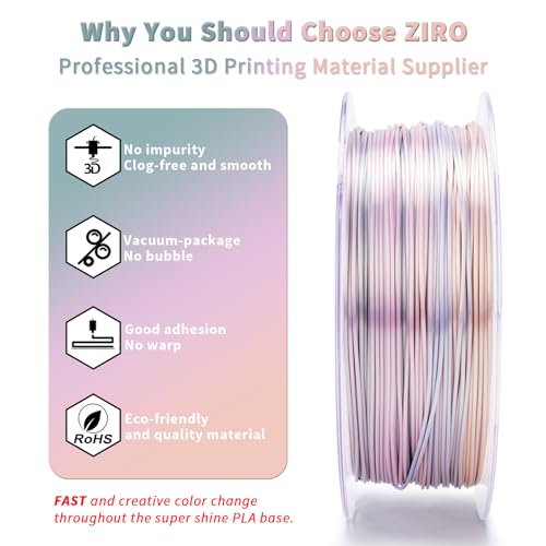 Image of ZIRO 3D Printer Filament PLA, Fast Color Change Silk, 1KG Earth Tone