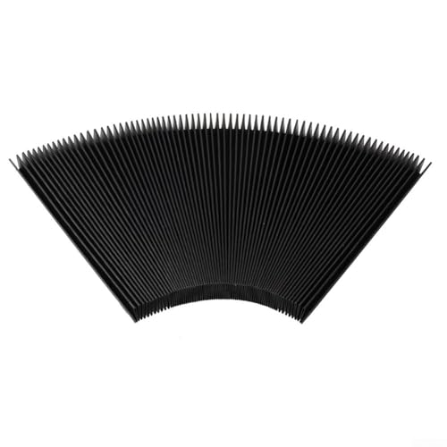 CNC Machine Way Cover, Flexible Accordion Bellows for Guide Rail Protection, 1.5M Length, 15mm Folded Width, Black PVC Coated Fabric, Dust, Oil & Water Proof for Milling & Lathe(170mm)