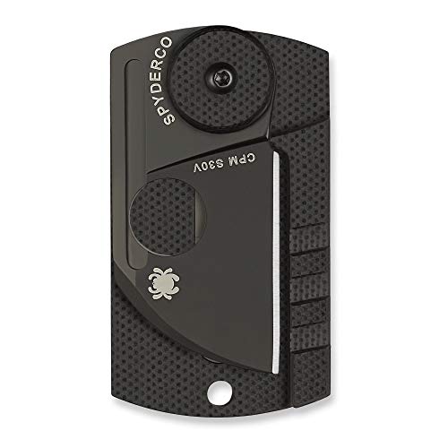 Spyderco Dog Tag Non-Locking Knife with 1.23" CPM S30V Steel Blade and Durable Black Carbon Fiber Handle - PlainEdge - C188CFBBKP - Image 6