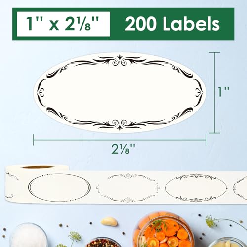 DGBDPACK 200 Dissolvable Canning Labels for Mason Jars, 1 x 2⅛ inch Food Labels, Tiny Canning Jar Stickers Removable with Water - Thumbnail 2
