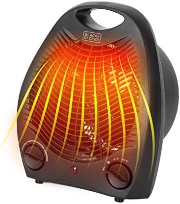 BLACK+DECKER BHD101B 1,500-Watt Personal Desktop Heater, 8.4 Inches x 5.2 Inches x 10 Inches, Black