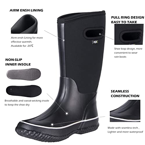WTW Mid Calf Rain Boots for Women - Waterproof Insulated Neoprene Mud Boots Outdoor Hunting Garden Boots4
