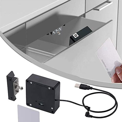Homello Digital Cupboard Lock with USB Cable – Hidden DIY RFID Locks with RFID Playing cards for Workplace House Wood Cupboard, Drawer, Locker, Gun Field