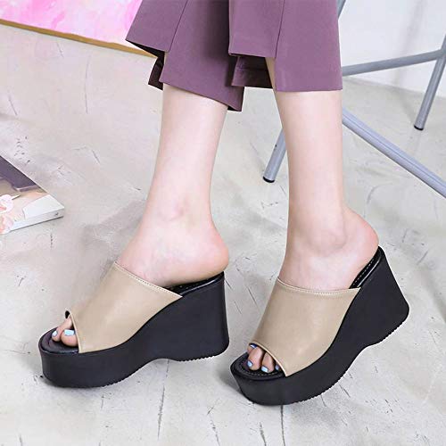 Image of epdavin Women's Simple Comfy Platform High Heel Slippers Slides