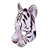 Hosfairy 1Pcs Halloween Tiger Half Face Mask Tiger Animal Mask for Easter Halloween Christmas Masquerade Party Costume Cosplay Props (White)