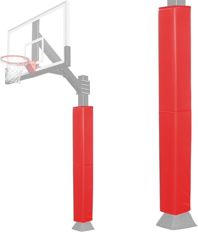 Katop Square Basketball Pole Padding Fits 4x4 Inch Pole, Durable 6 Feet Tall Basketball Pole Pad Outdoor and Indoor, UV-Resistant Waterproof Basketball Hoop Pads for Protection and Player Safety