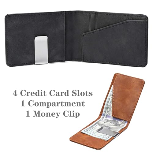 Men Wallet Slim Credit Card Holder Money Clip with Multiple Cards Slots, Credit Card Wallet for Men Ideal Gift Perfect Business or Leisure (Style 2, Khaki)3