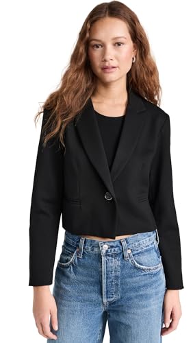 Blazer Anya en velours pour femme | Veste de tailleur classique noire