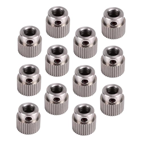 BUGUUYO 15pcs Stainless Steel 36 Teeth 3d Printer Extruder Wheel Gear, Easy Install Feed Wheel for Most Standard 3d Prin
