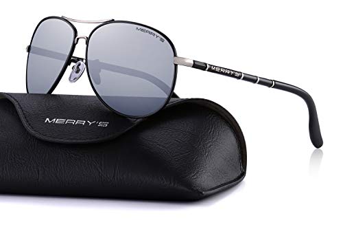 MERRY'S Premium Fashion Style Mens Classic pilot Sunglasses Polarized 100% UV sun glasses for men S87662