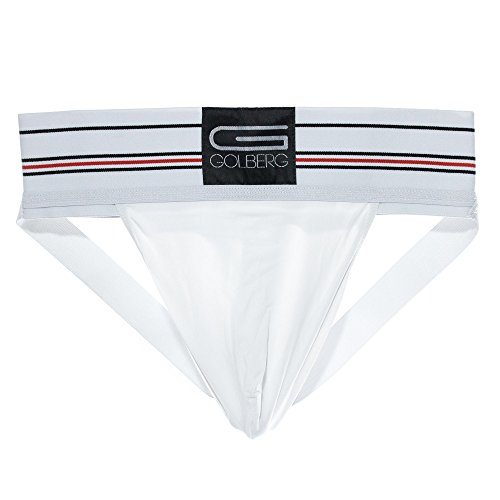 GOLBERG G Mens Athletic Supporter  Contoured Waistband for Comfort  (White, Large)