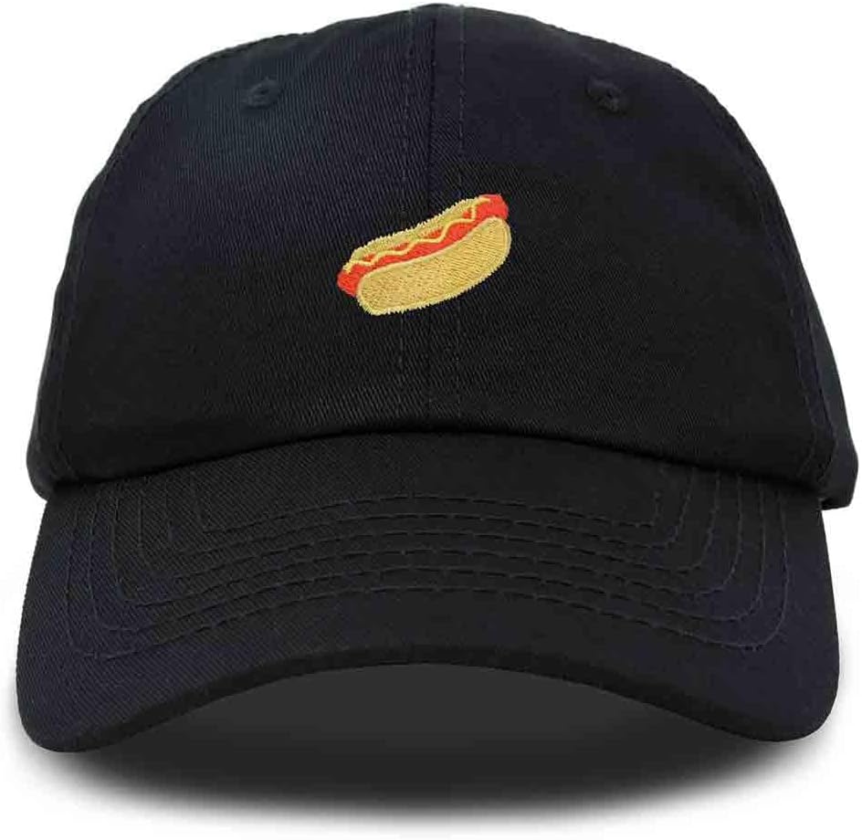 DALIX Hot Dog Hat Embroidered Mens Womens Baseball Cap