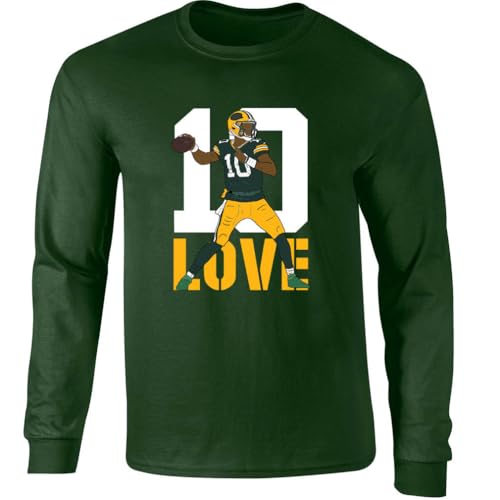 Long Sleeve Jordan Love Green Bay 10 Shirt T-Shirt Mens Long Sleeve