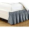 Wrap Around 15 inch Fall Dark Grey Ruffled Elastic Solid Bed Skirt Fits All Queen King and Cal King Size Bedding High Thread Count Microfiber Dust Ruffle Soft Wrinkle Free
