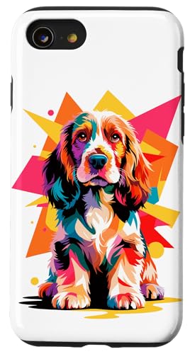 Polygonal Abstract Art English Cocker Spaniel Spaniels Coque pour iPhone SE (2020) / 7 / 8
