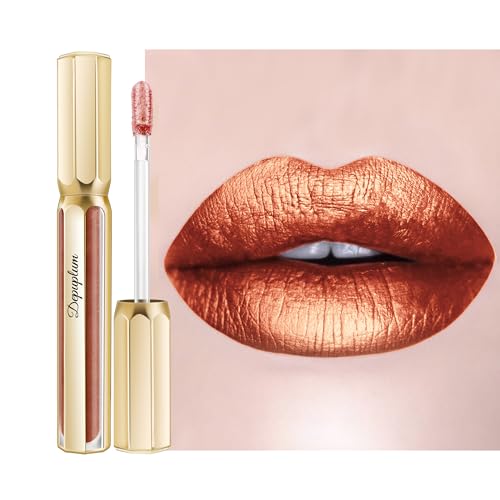 Image of Bronze Lipsticks for Women Reddish Brown Metallic Lipstick Long Lasting