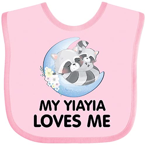 inktastic Raccoon My Yiayia Loves Me Baby Bib