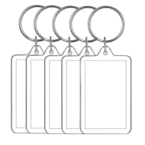 Lckaey photo keychain frame key chain pendant photo souvenir decorative buckle creative DIY gift key chain 5-pack Z002-small