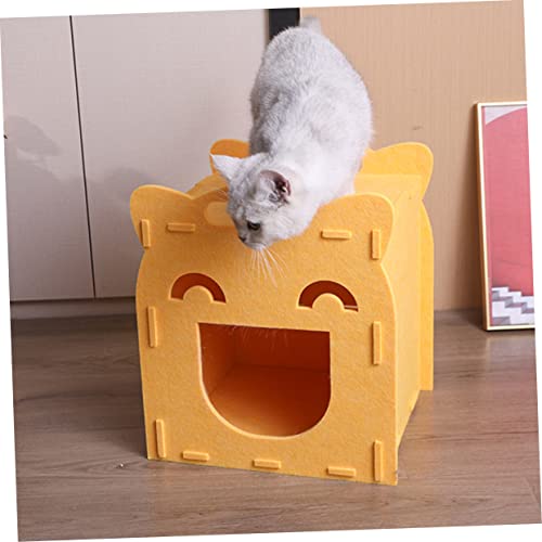 CORHAD maca de gato removível canil ninho de gato respirável caixa de esconderijo de coelho gato arr