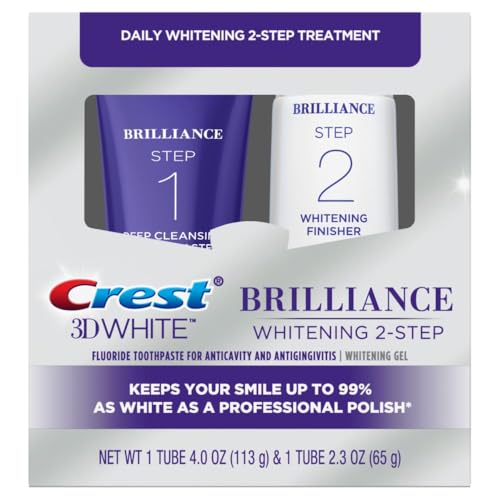 Crest 3D White Brilliance 2-Step Teeth Whitening Toothpaste Kit, Deep Cleansing Toothpaste (4.0 oz) and Whitening Gel Finisher (2.3 oz), Daily At-Home Whitening System - image 7