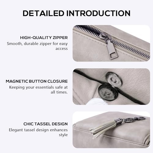 POIUGOYA Leather Crossbody Bag for Women Travel Purse Built-In RFID Wallet | Soft Vegan Leather, RFID Wallet, Phone Pocket, 4 Compartments, Wide Strap - image 6