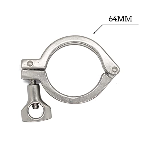 Qiimii 13Mhhm Stainless Steel 304 Single Pin Heavy Duty Tri Clamp With Wing Nut For Ferrule Tc 2"(2 Pack) (2 Inch) #TOP1