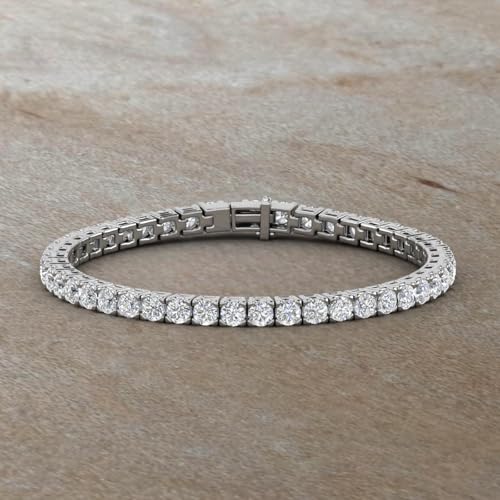 Image of 2 to 7 Carat Natural Diamond Tennis Bracelet for Women in 14K Gold (7 Inch) - IGI Certified (I1-I2 Clarity)