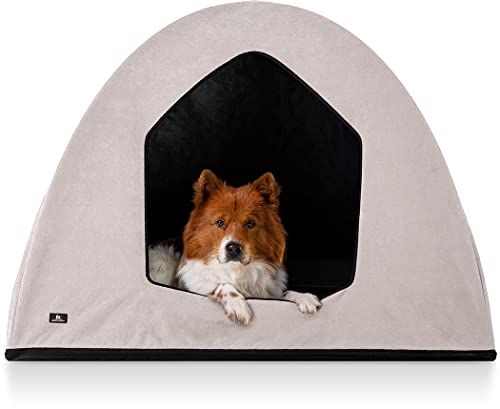 Knuffelwuff Hundehöhle Hundezelt Yucatan passend für Hundebetten, Hundematten, Hundekörbchen, Hundekissen XXL 120 x 100 x 95cm Beige
