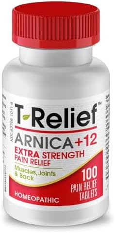 MediNatura T-Relief Arnica +12 Tablets, ES Discomfort Relief, 100 ct