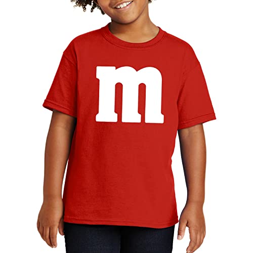Veracco Letter M Halloween Costumes Youth T_Shirt Funny Halloween Team Group T-Shirt (Large, Red) #TOP2