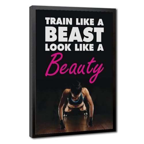 Affiche fitness femme et dicton inspirant pour decoration de bureau moderne