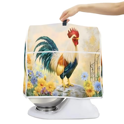 Dust Cover Compatible with Stand Mixer,Protective Stand Mixer Cover with Pockets for Extra Accessories (Chicken, For 4.5-5 qt Mixer)
